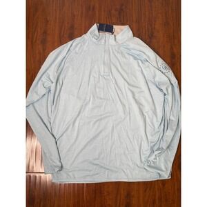 Peter Millar Crown Crafted Stealth Performance Quarter-Zip Blue Frost Sz XXL NWT